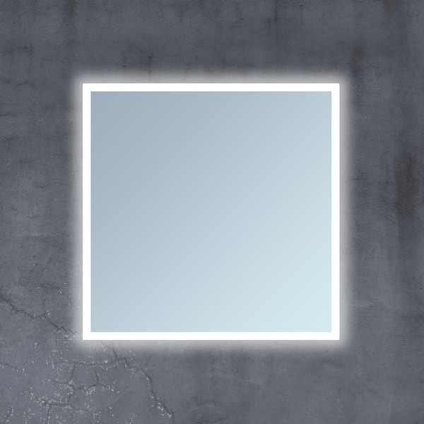 Miseno 40" x 40" Square Frameless Bathroom Mirror with LED Lighting